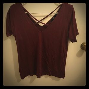 Burgundy Cross Strap Shirt