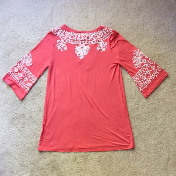 Coral Boho Tunic Top - Picture 2 of 3