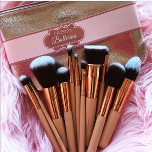 11 Piece makeup brushes Gold Rose