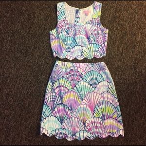 Lilly Pulitzer crop top & skirt set