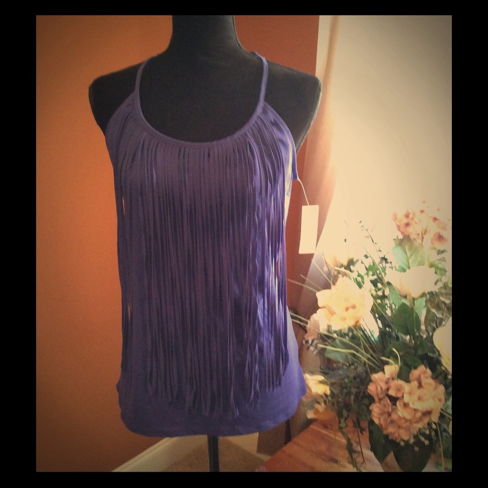 🦋NWT Gorgeous Blue Tassel Tank💙