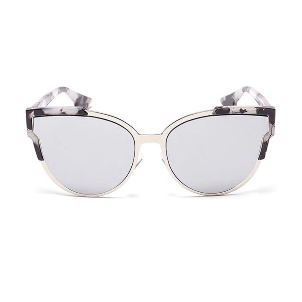 Brooke- Silver Mirrored Cat Eye Sunglasses - Picture 2 of 3