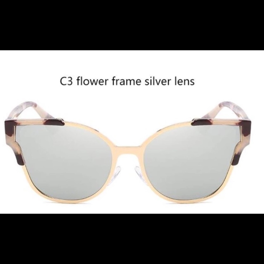 Brooke- Silver Mirrored Cat Eye Sunglasses - Picture 3 of 3