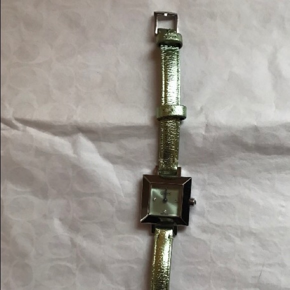 Coach Green Metallic leather watch - Picture 1 of 4
