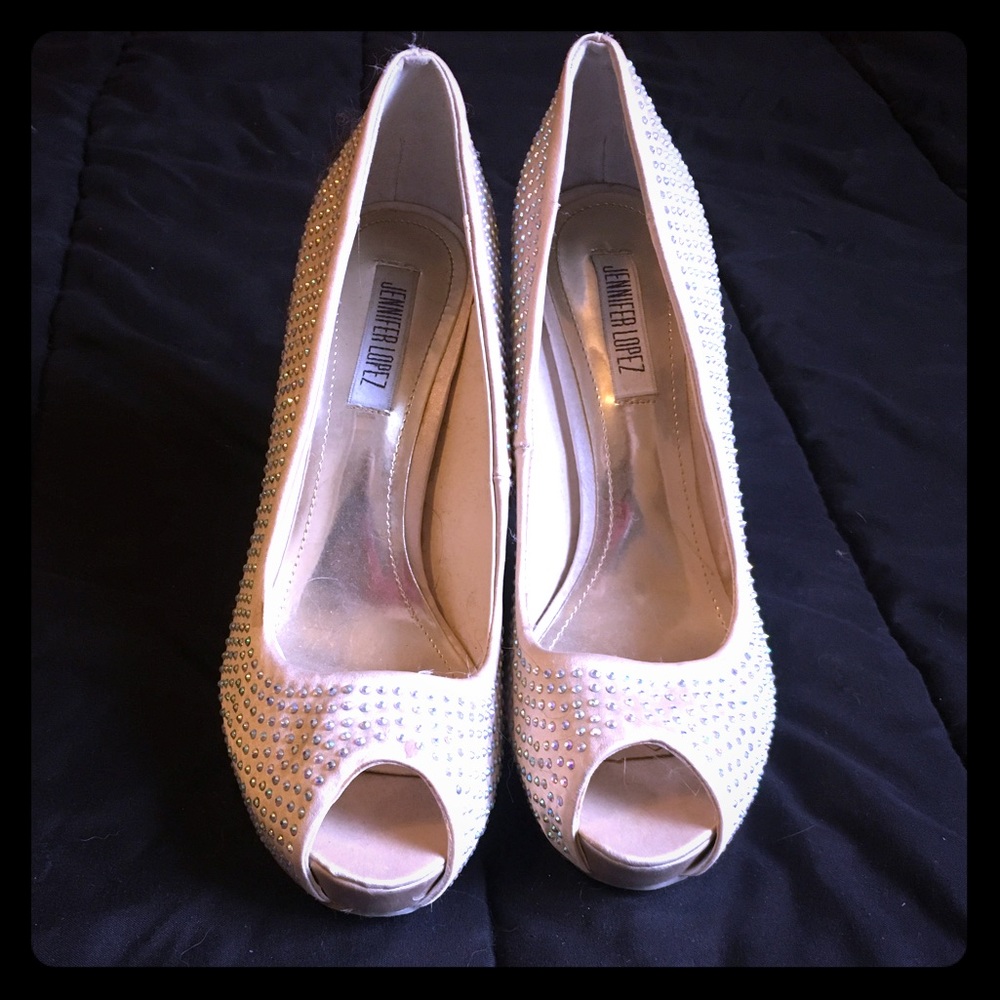Jennifer Lopez Rhinestone Heels Pumps 8.5