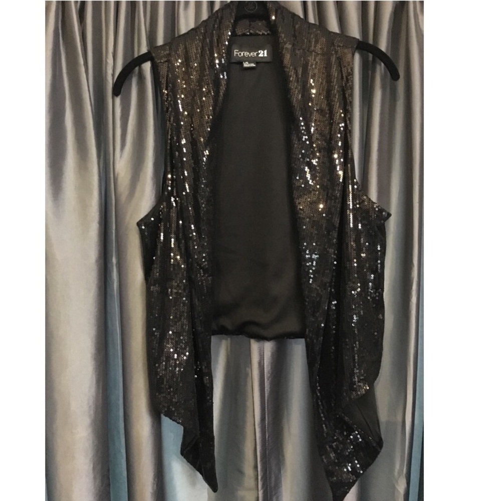 Forever 21 Black Sequin Vest