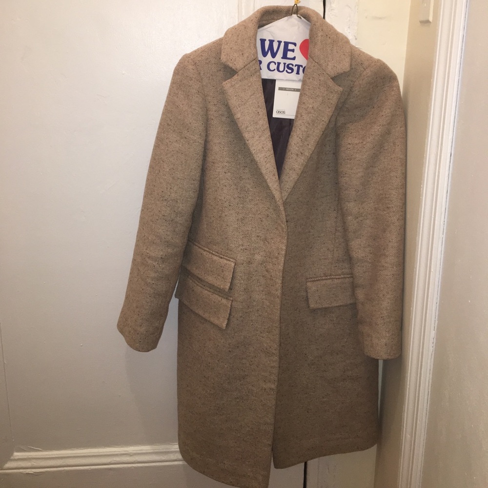 Asos petite beige coat, never worn