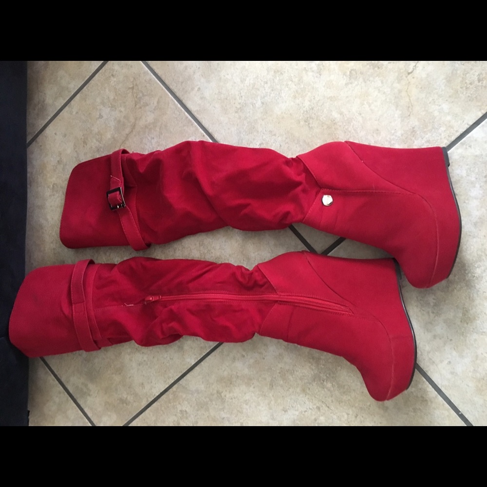Platform knee high boots