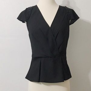 MP Black peplum black top with full lace back