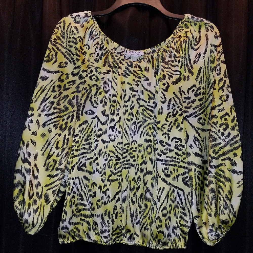 Lime/Black leopard top. Chaus New York, Kohls