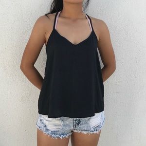 Hollister black criss cross tank