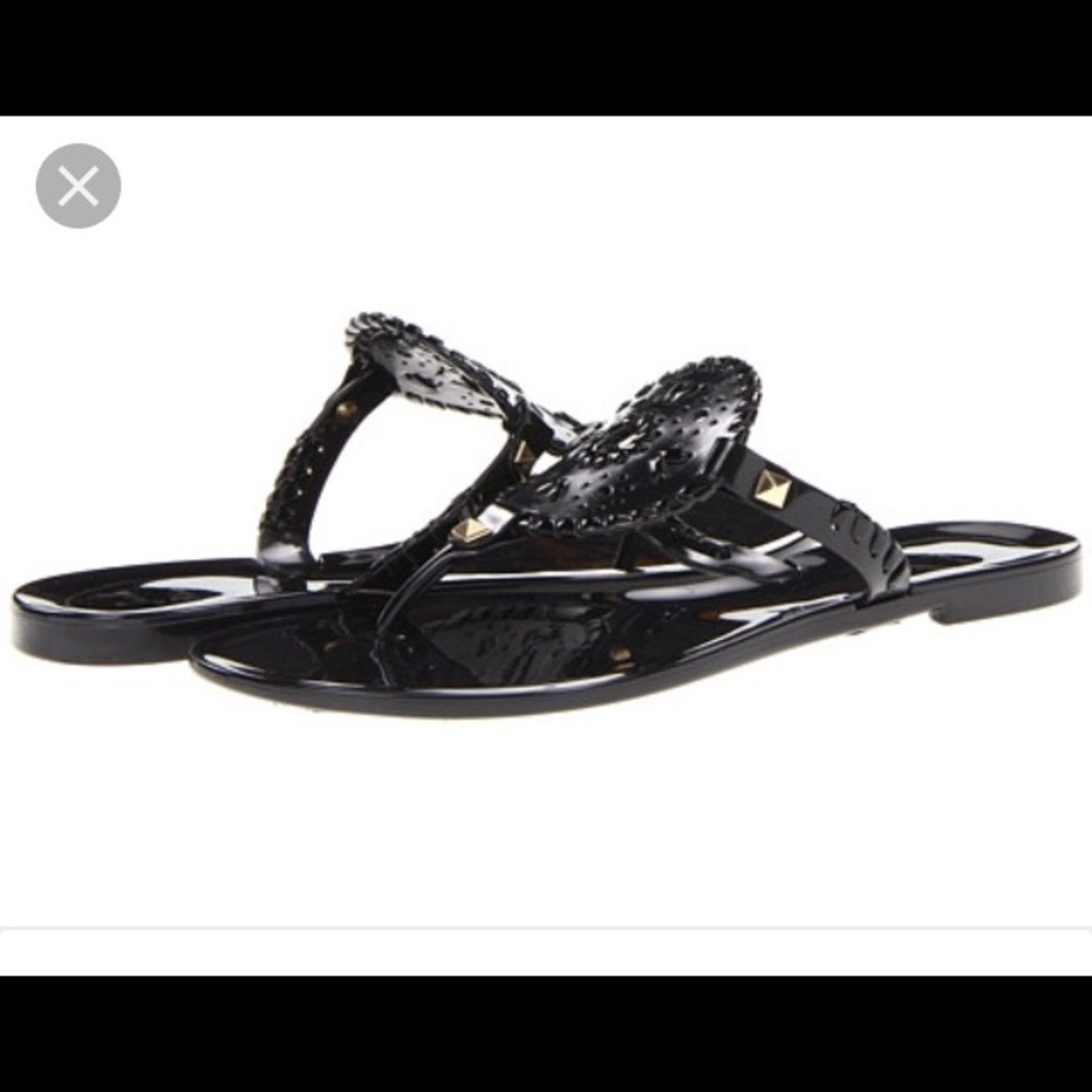 All Black Jack Rogers Sandals