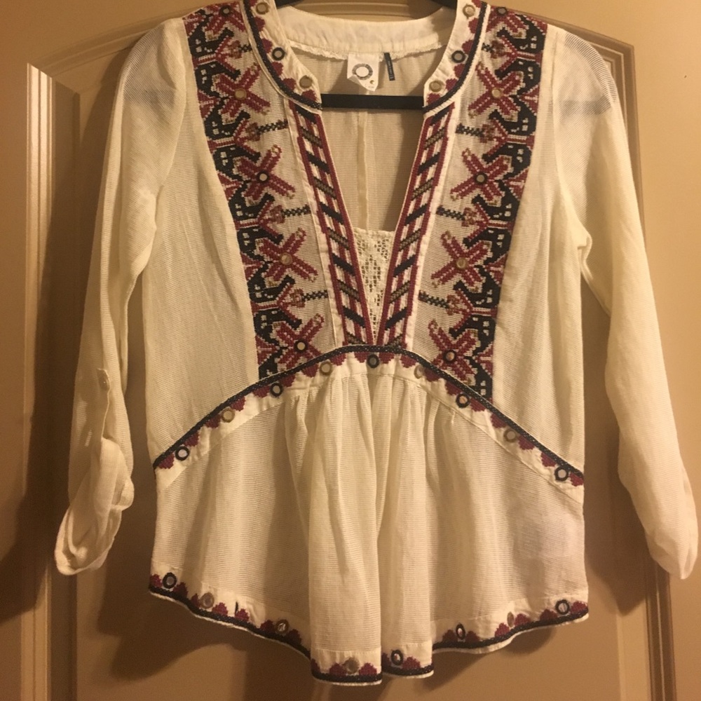 Athropologie Pattern Blouse
