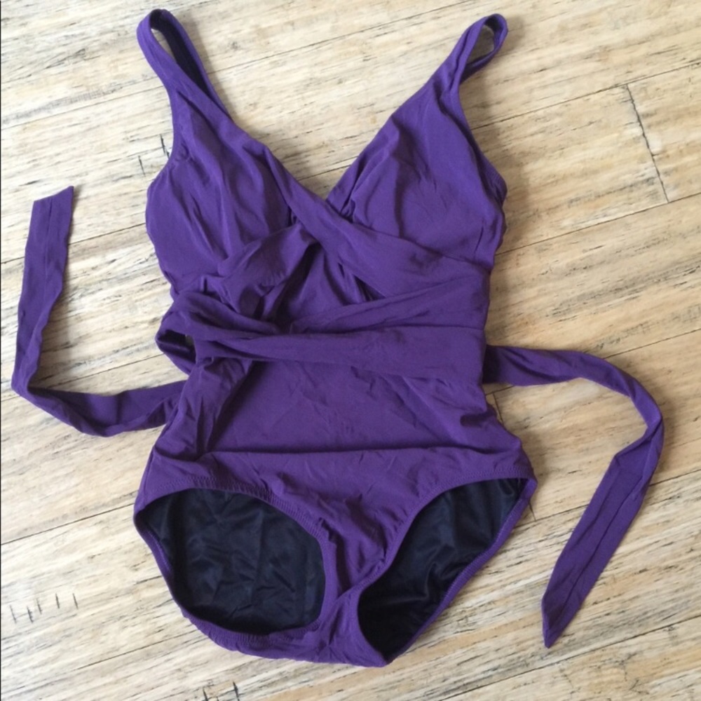 Lands end purple bathing suit