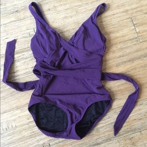 Lands end purple bathing suit