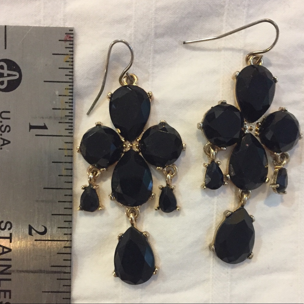 Black Chandelier Drop Earrings