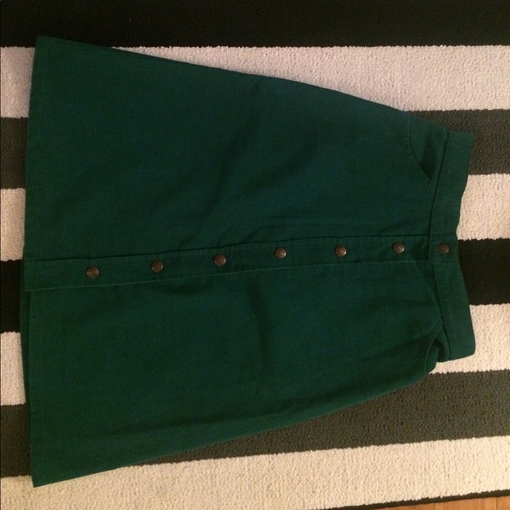 Levi Green corduroy button down skirt