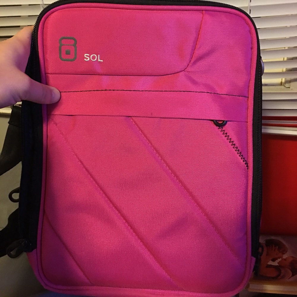 Bright pink netbook bag