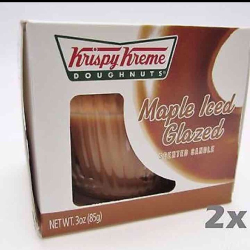 Two Krispy Kreme Maple Glazed Candle