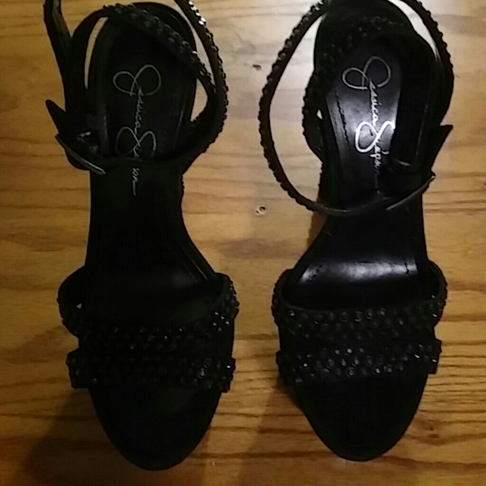 Jessica Simpson black stilettos