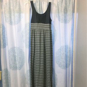 Grey striped Maxi Dress