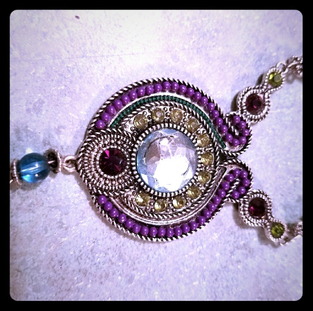 Vintage hand made sterling statement necklace