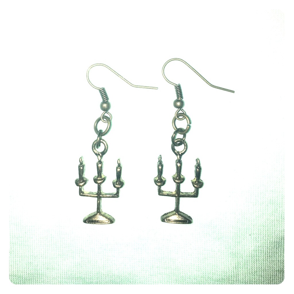 SOLD Candlestick Beauty and the Beast earrings.