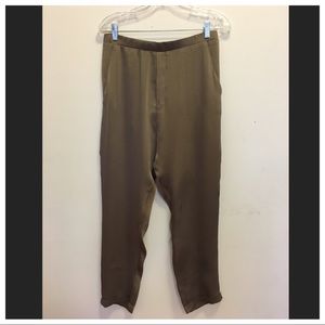 Zara Trafaluc Silk Green Pants