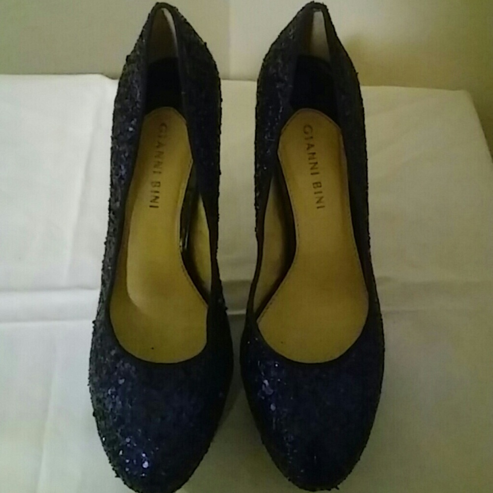 Gianni Bini navy glitter heels