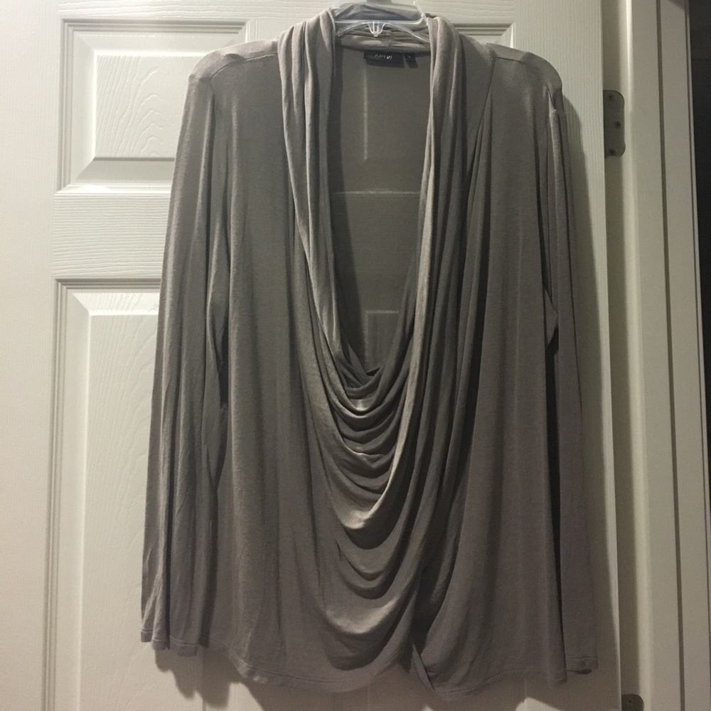 Draped neck light sweater