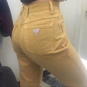 VINTAGE GUESS HIGH WAISTED MUSTARD PANTS
