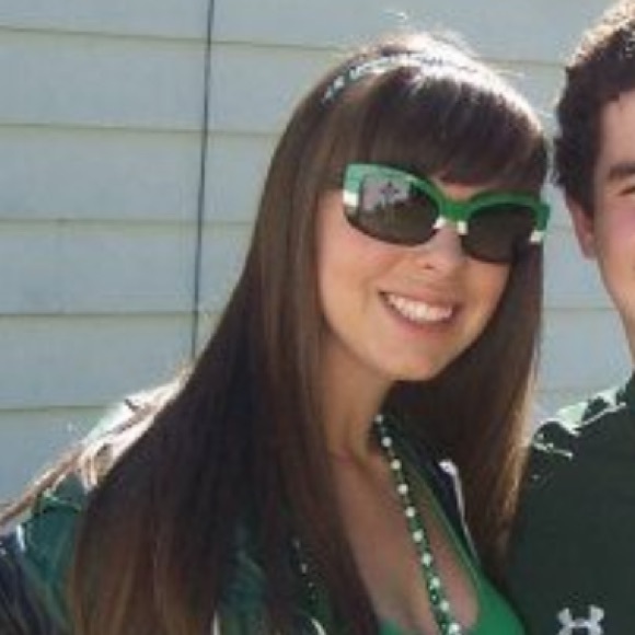 Prada Green, White and Black Striped Sunglasses