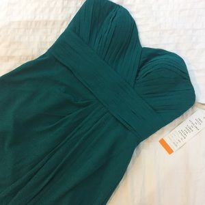 Bill Levkoff Teal Green Dress with Slit