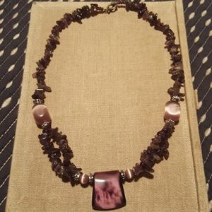 Purple Amethyst natural stone necklace