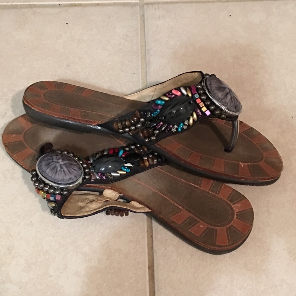 FEstiVal-boho chic beaded hippie thong sandals