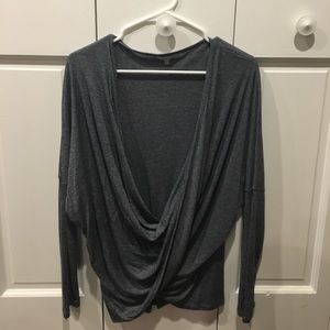 Gray Drape Top