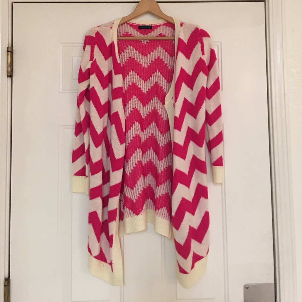 Pink/white cardigan