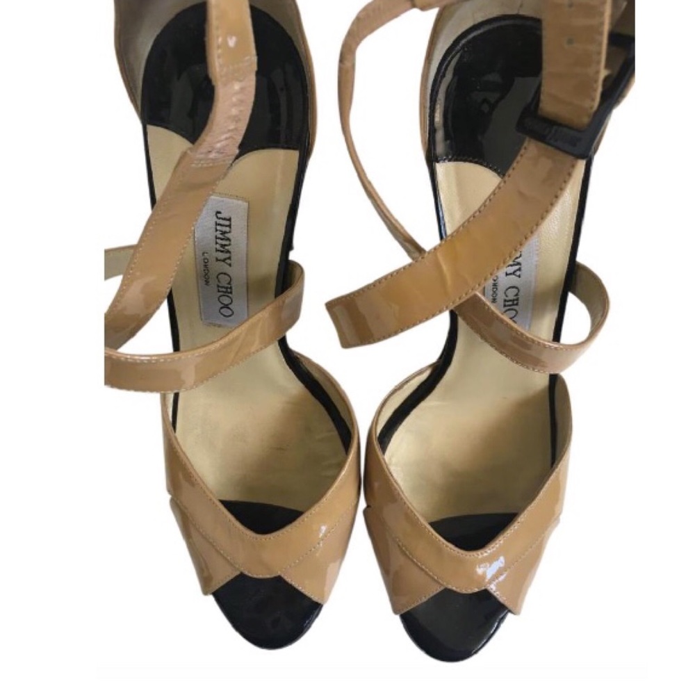 Jimmy Choo Patent Leather Criscross Sandals