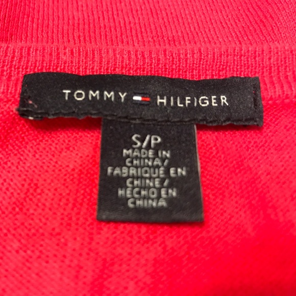 Tommy Hilfiger hot pink low scoop neck sweater. - Picture 3 of 4
