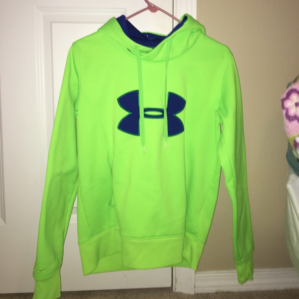 Neon Green & Navy Blue Water Resistant Hoodie