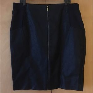 Forever 21 Faux Leather Zip Up Black Mini Skirt 2X