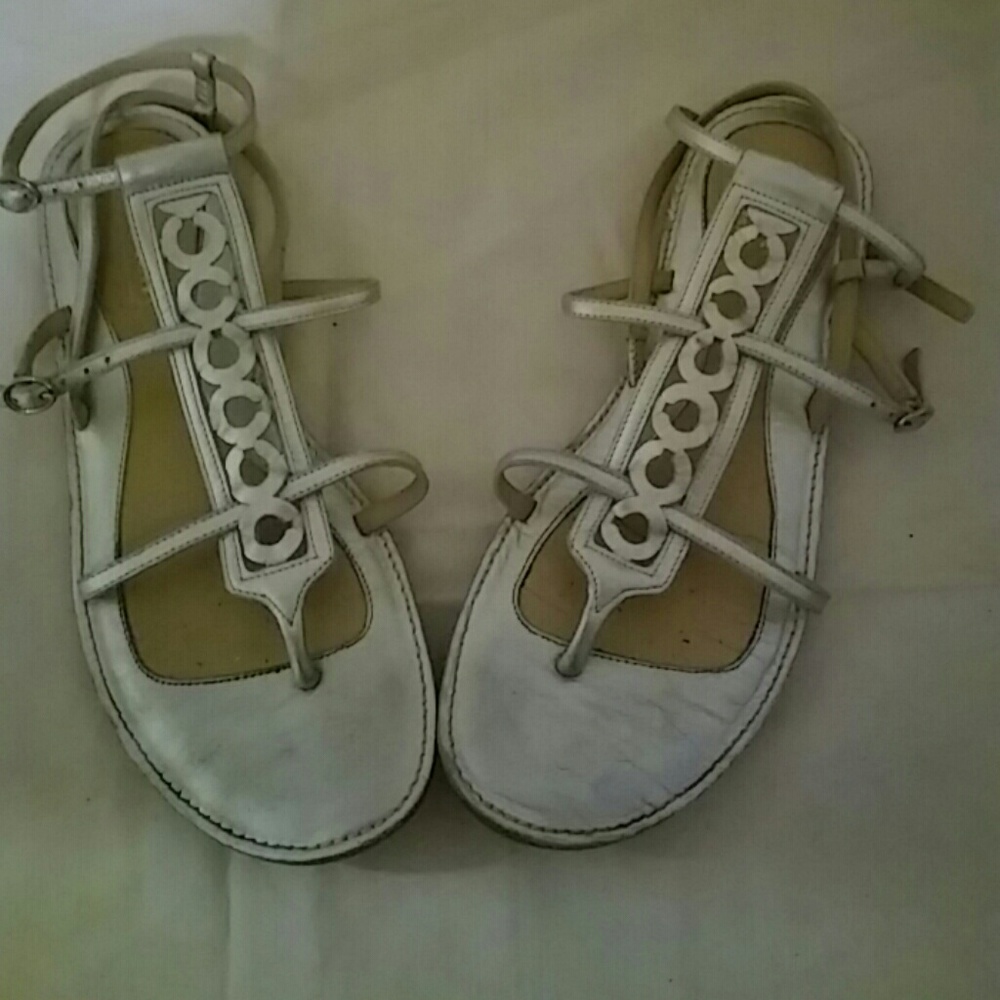 Coach silver sandals
