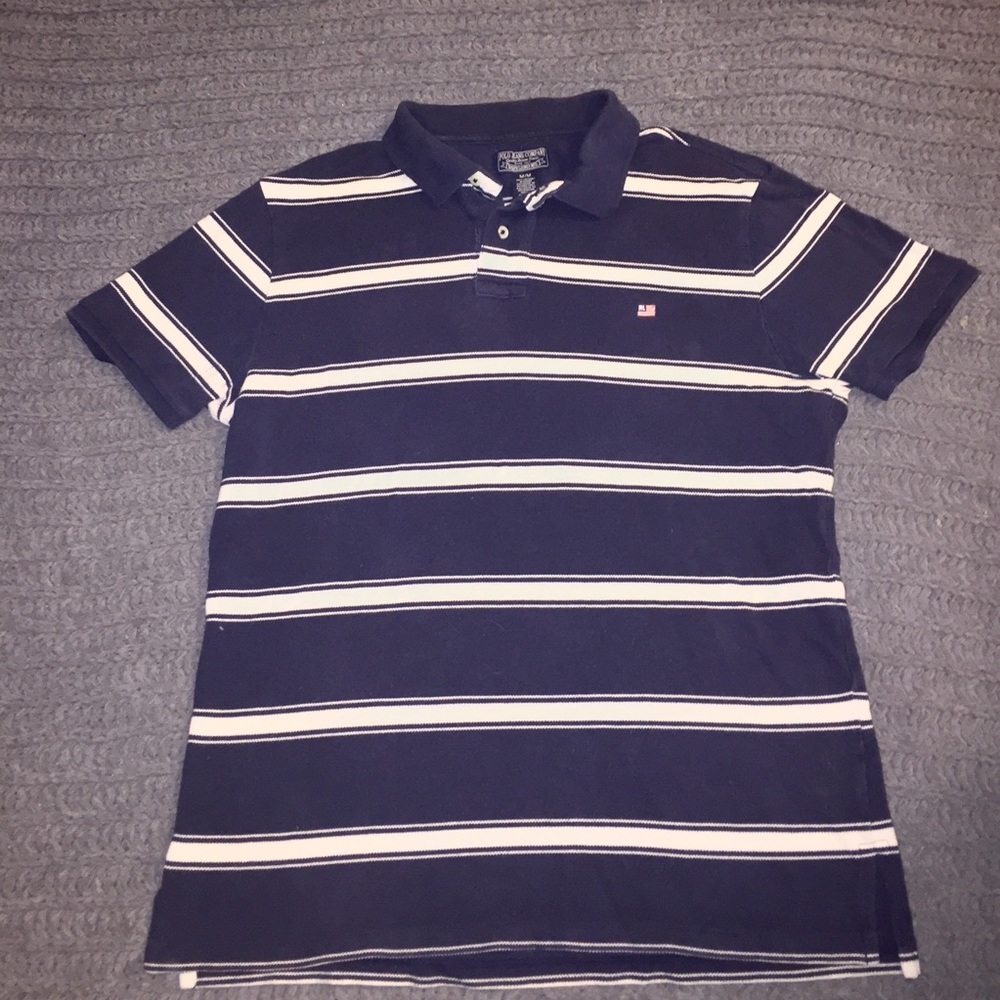 Ralph Lauren Blue & White Striped Polo Shirt