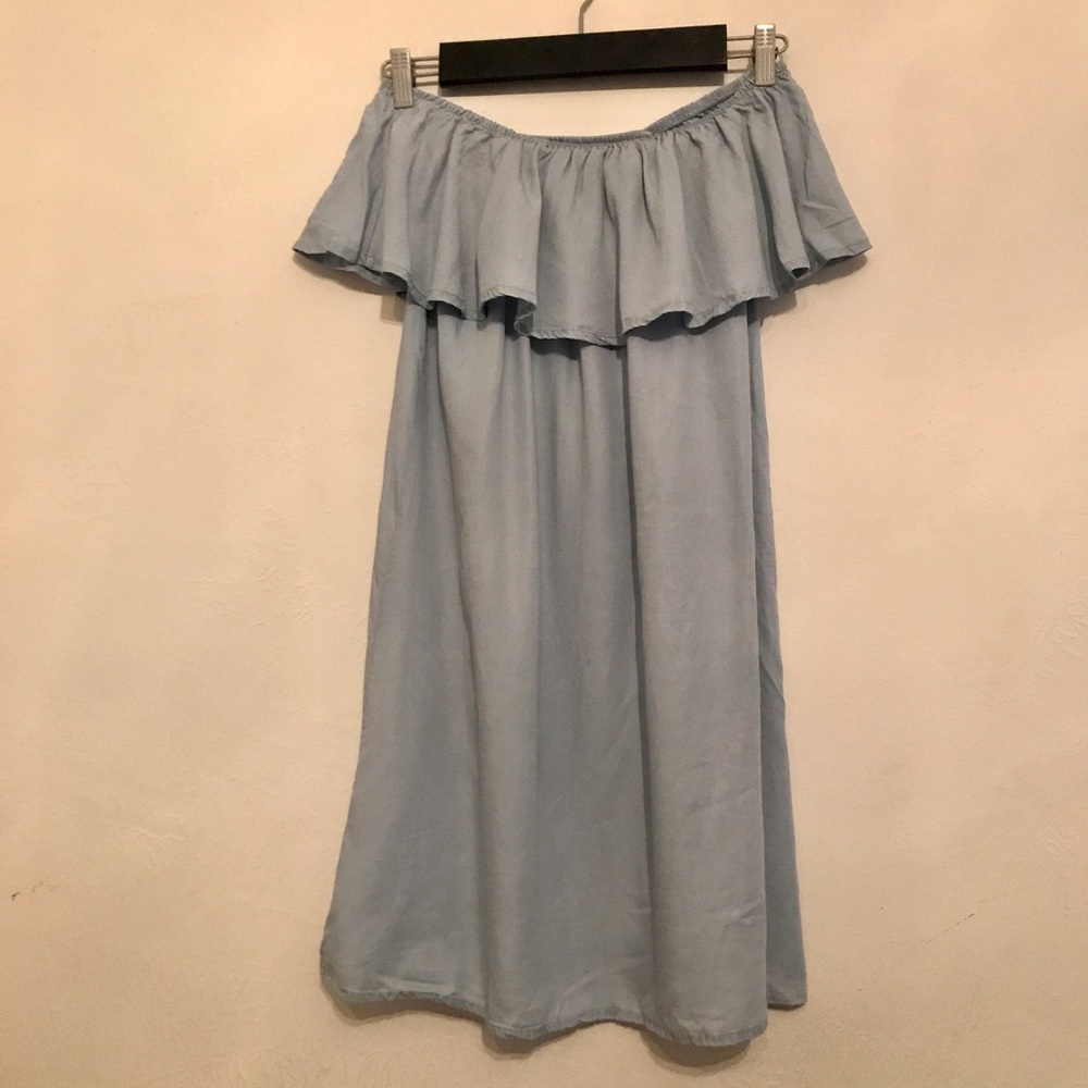 NWT chambray off the shoulder dress