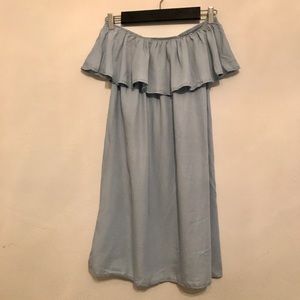 NWT chambray off the shoulder dress