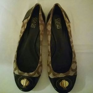 Coach brown and tan flats. Worn once.