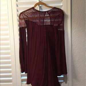Burgundy mini dress