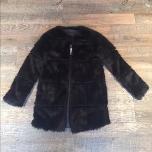 Black faux fur Metaphor jacket size small
