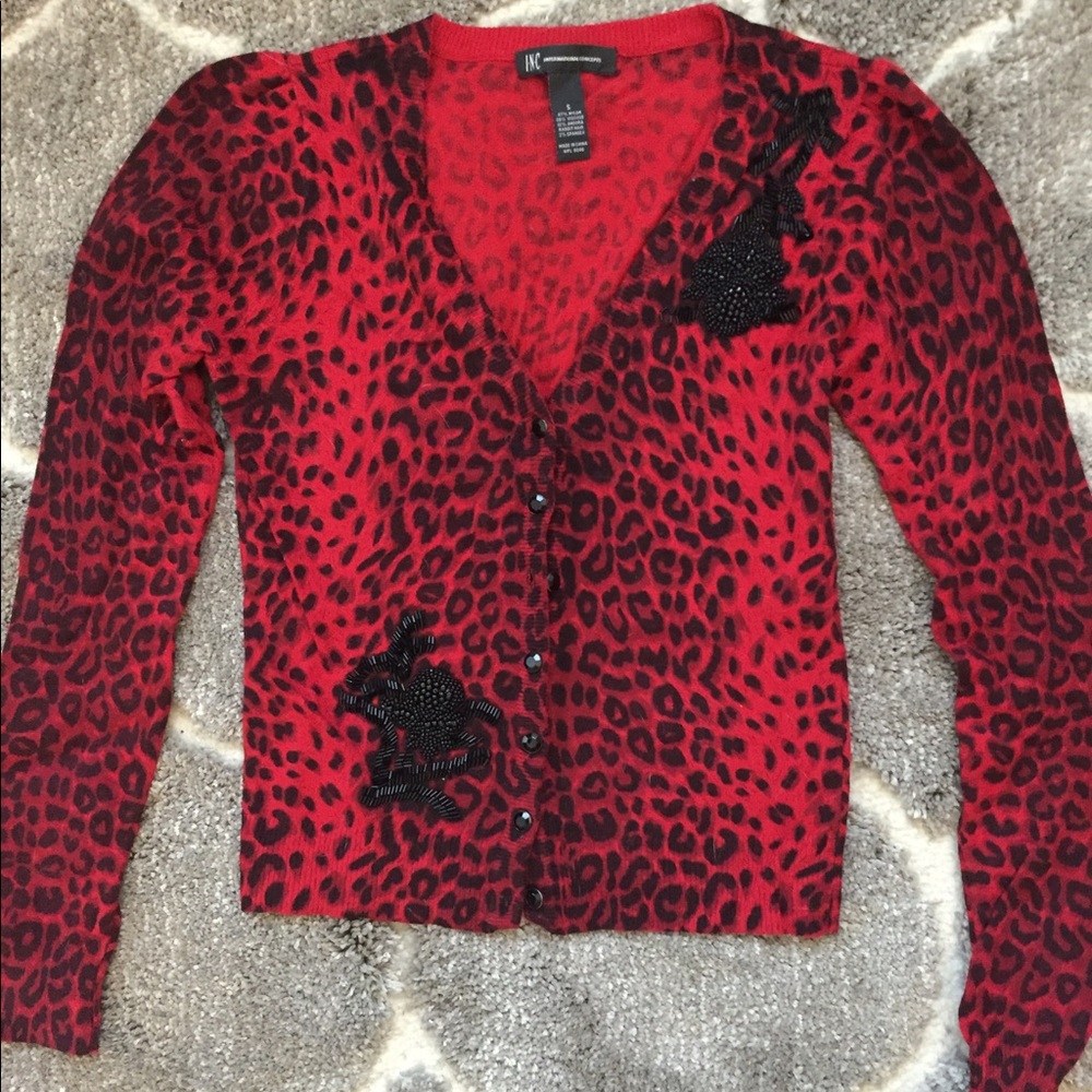 INC leopard sweater