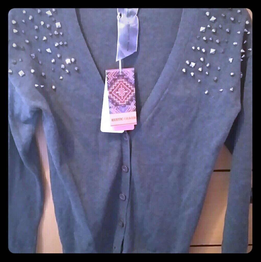 Grey stud cardigan